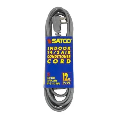 12 Foot Gray Heavy Duty Air Conditioner/Appliance Cord6401766