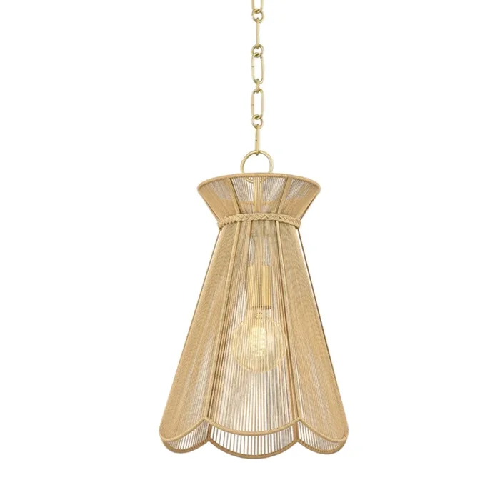 Aaliyah 1-Light Pendant in Aged Brass 27L x 10W x 17.75HH755701-AGB