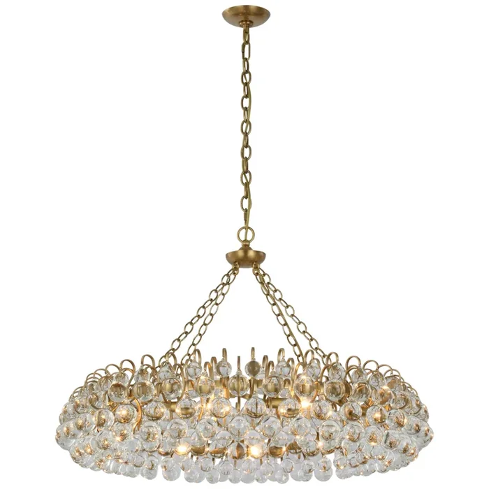 AERIN Bellvale Large Ring Chandelier in Hand-Rubbed Antique Brass with Crystal Ceiling Light W36.5″ x H22.25″ARN 5118HAB-CG