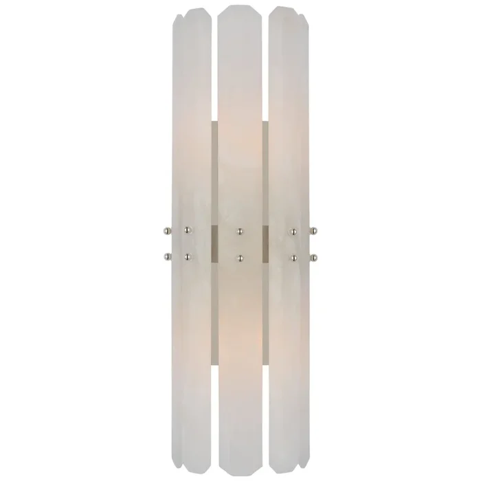 AERIN Bonnington Tall Sconce in Polished Nickel with Alabaster Wall Light W7.5″ x H22″ARN 2125PN-ALB