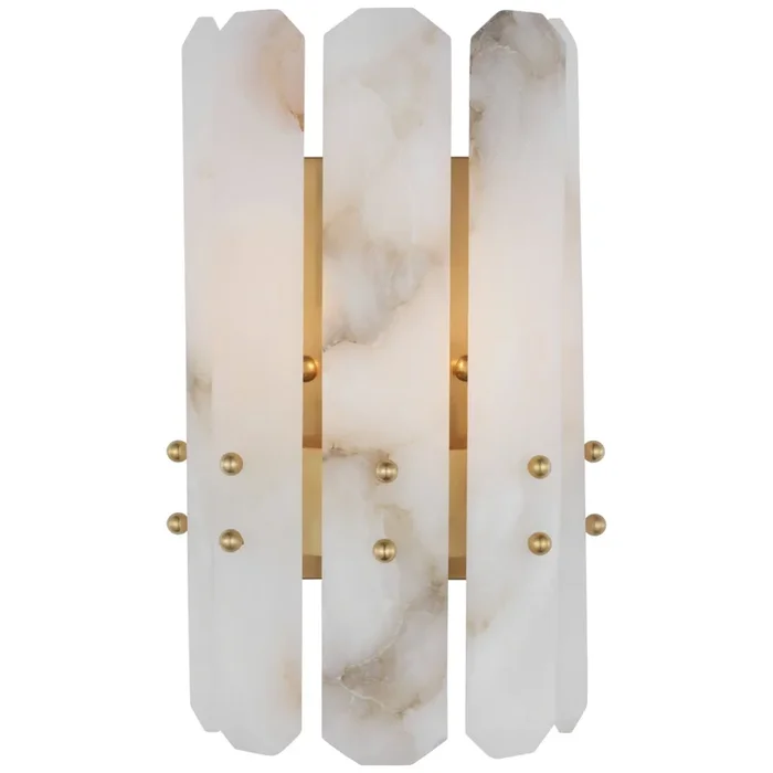 AERIN Bonnington Wall Sconce in Hand-Rubbed Antique Brass with Alabaster Wall Light W6.75″ x H12″ARN 2124HAB-ALB