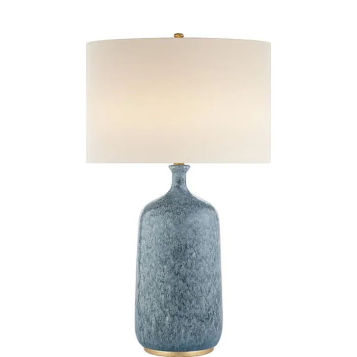 AERIN Culloden Table Lamp in Blue Lagoon with Linen Shade W18″ x H32.5″ARN 3608BLL-L