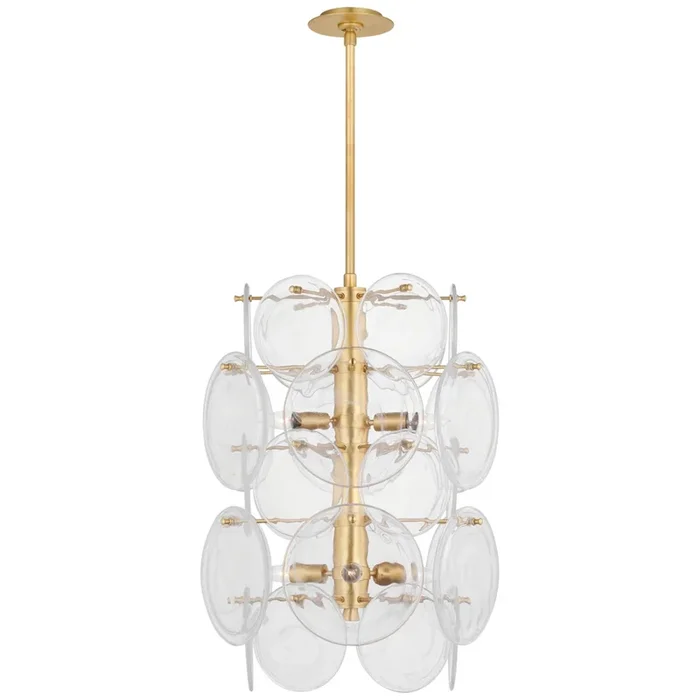 AERIN Loire Medium Barrel Chandelier in Gild with Clear Strie Glass Ceiling Light W20″ARN 5451G-CSG