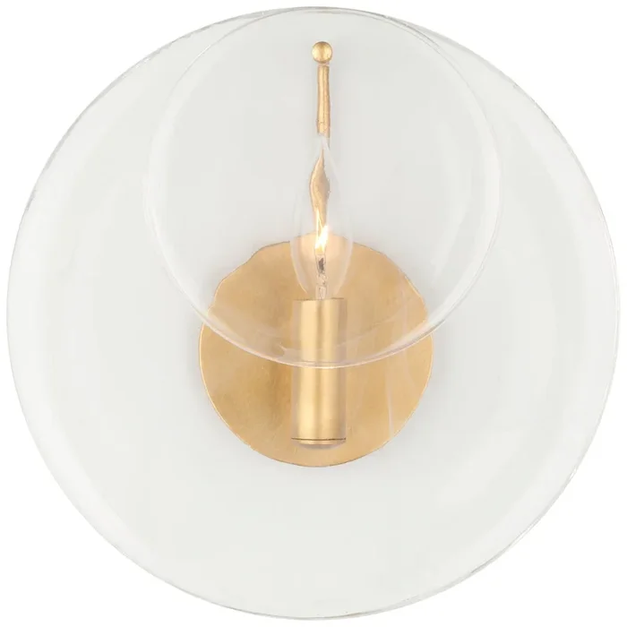 AERIN Loire Small Sconce in Gild with Clear Strie Glass Wall Light W12″ x H12″ARN 2455G-CSG