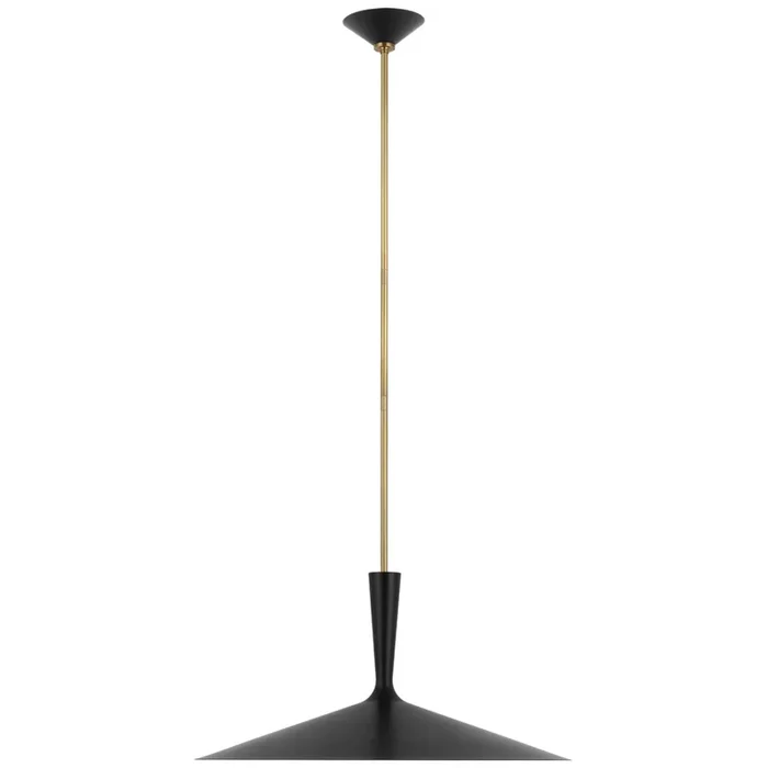 AERIN Rosetta XL Pendant in Matte Black and Hand-Rubbed Antique Brass Ceiling Light W26″ARN 5542BLK/HAB