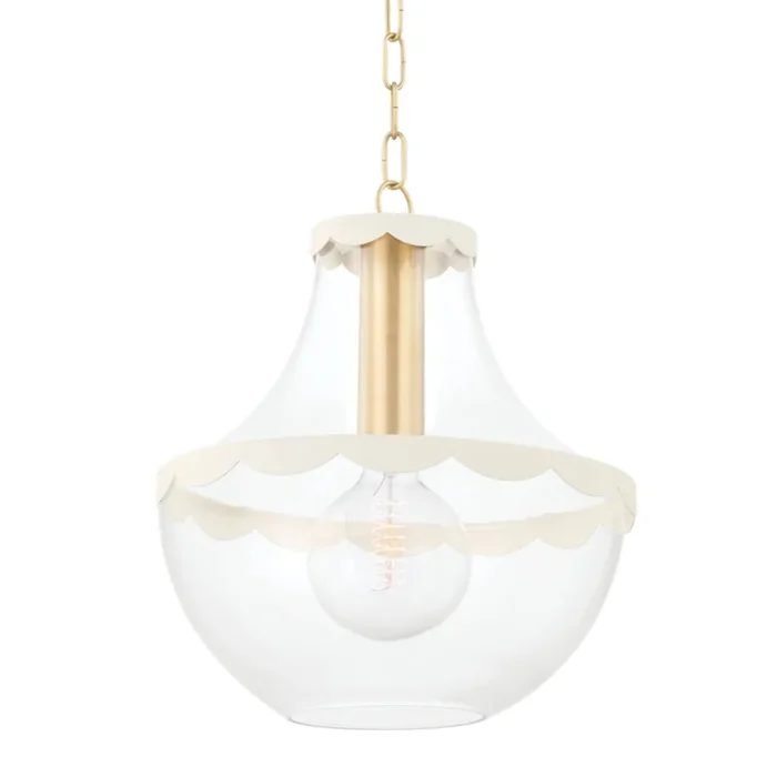Alaina 1-Light Pendant in Aged Brass 26L x 14.25W x 16.5HH668701L-AGB/SCR