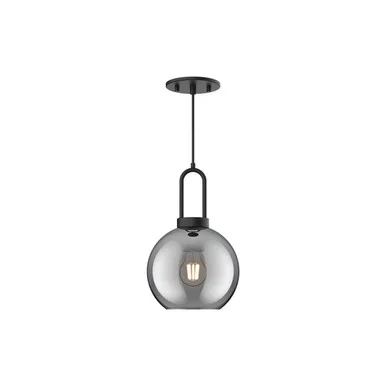 Alora Soji One Light Pendant in Matte Black/Smoked Solid Glass – PD601608MBSM