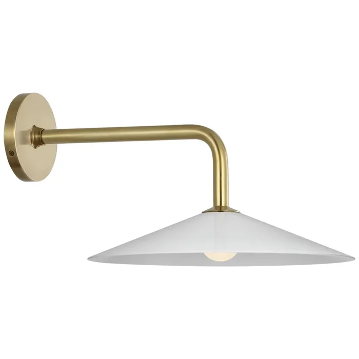 Amber Lewis Ponce 9″ Sconce in Hand-Rubbed Antique Brass with Milk White Glass Shade Wall Light W13″ x H8.5″AL 2030HAB-WG
