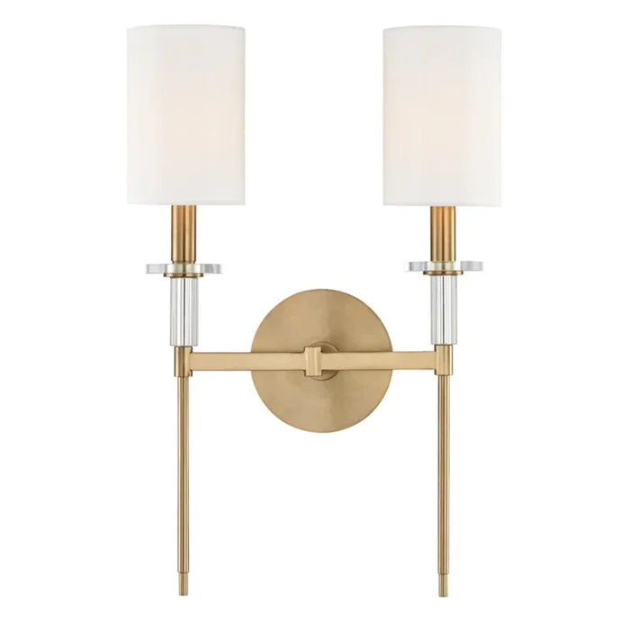 Amherst 2-Light Wall Sconce in Aged Brass 13L x 13W x 18.75H8512-AGB
