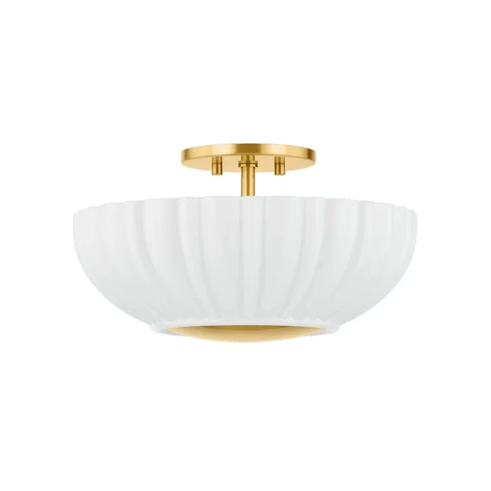 Anne 2-Light Flush Mount in Aged Brass by Zoe Feldman 8.5L x 15W x 7.75HH966502-AGB