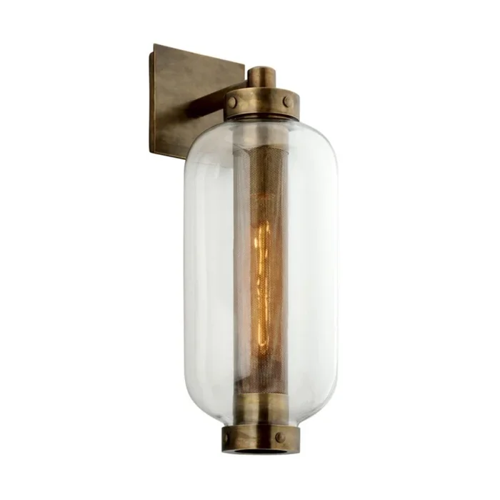 Atwater Wall Sconce 1-Light Outdoor LED in Patina Brass 8.25L x 8.25W x 23.25HB7032-PBR