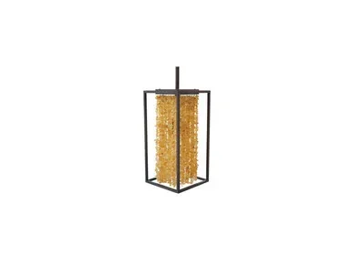 Avenue Lighting Soho One Light Pendant in Dark Bronze Finish With Natural Citrine Nuggets – HF9001-DBZ