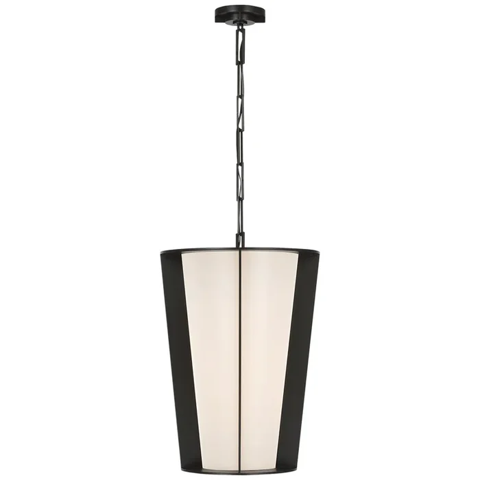 Barbara Barry Phinn 18″ Lantern in Modern Iron with White Glass Ceiling Light W17.75″ x H24.75″BBL 5190MI-WG