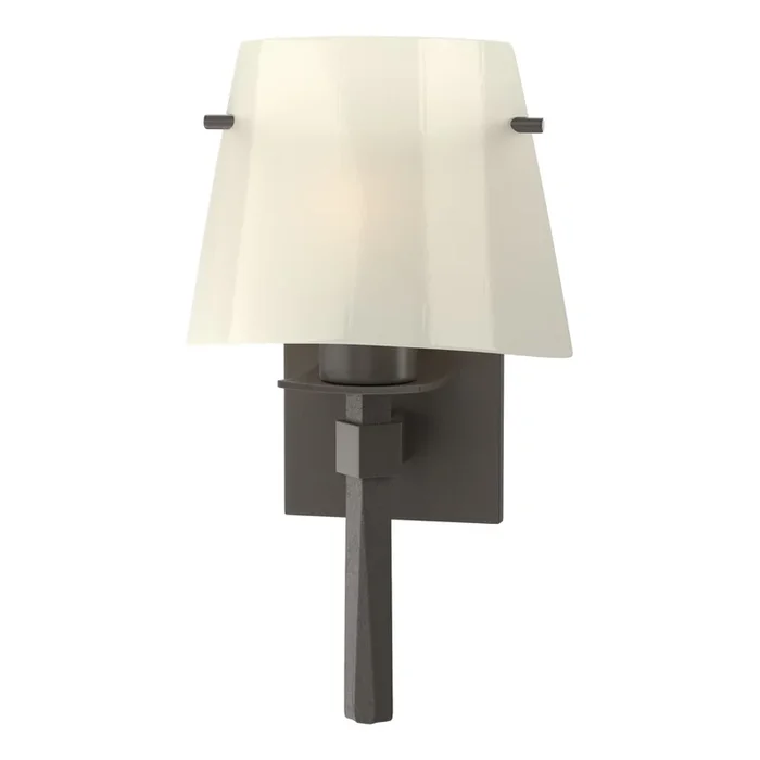 Beacon Hall Half Cone Glass Sconce 1-Light Ivory Art Glass (CC) in Dark Smoke204825-SKT-07-CC0246