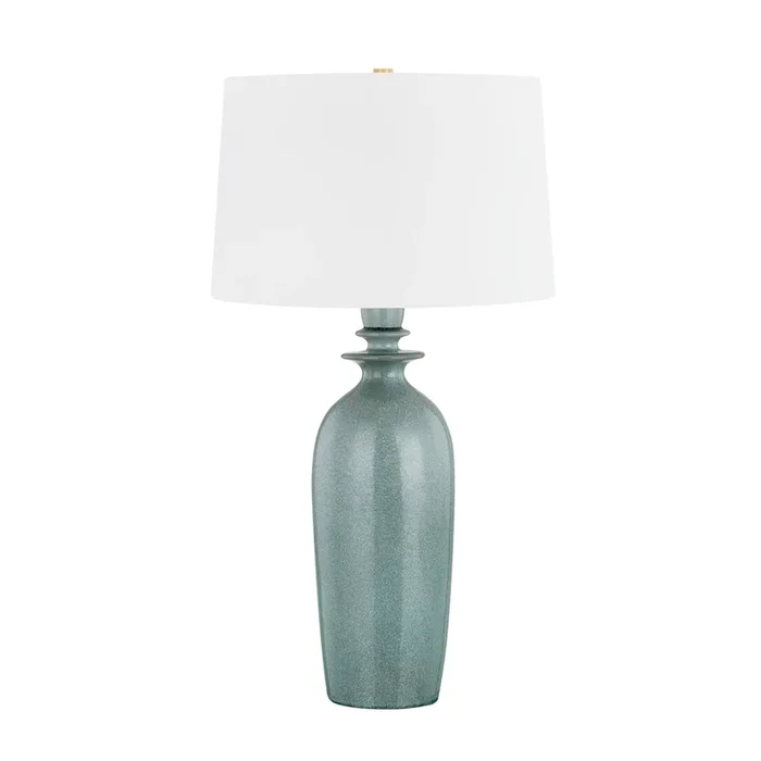 Bellmawr 1-Light Table Lamp in Aged Brass/Ceramic Reactive Palladian 19L x 19W x 32HL8430-AGB/CRP
