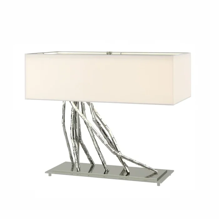 Brindille Table Lamp 2-Light Natural Anna Shade (SF) in Sterling – Center Dimmer277660-SKT-85-SF2010