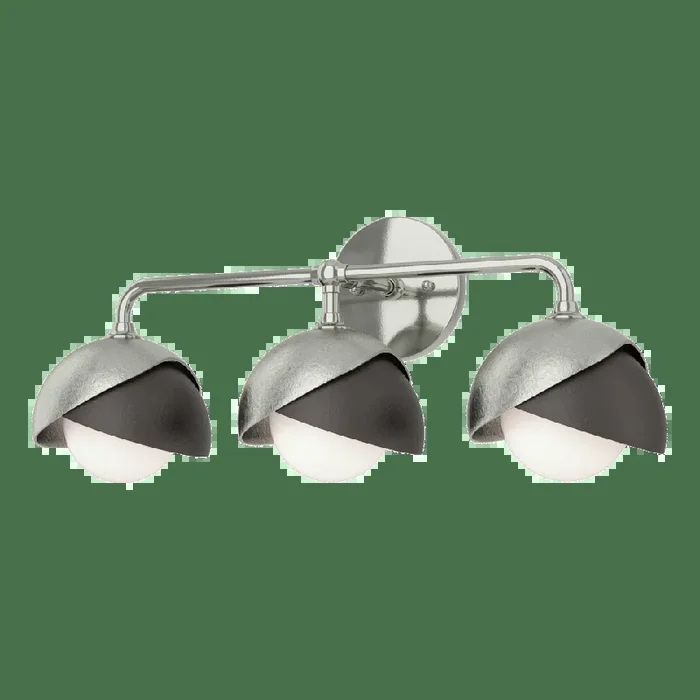Brooklyn 3-Light Double Shade Bath Sconce – Sterling – Oil Rubbed Bronze Accent