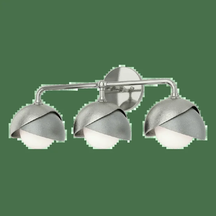 Brooklyn 3-Light Double Shade Bath Sconce – Sterling – Vintage Platinum Accent