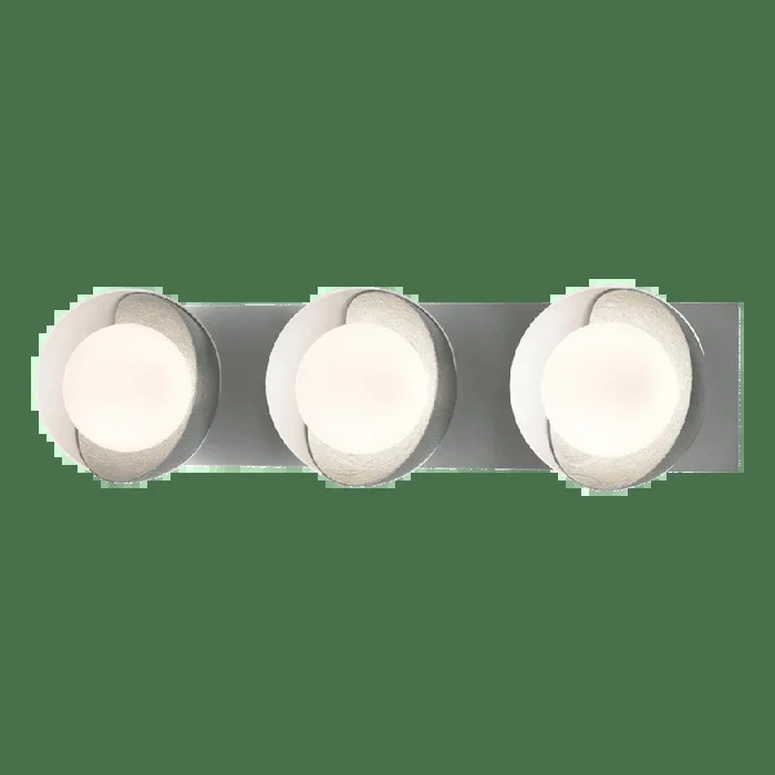 Brooklyn 3-Light Straight Double Shade Bath Sconce – Vintage Platinum – White Accent