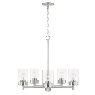 Capital Lighting Mason Five Light Chandelier in Brushed Nickel – 446851BN-532