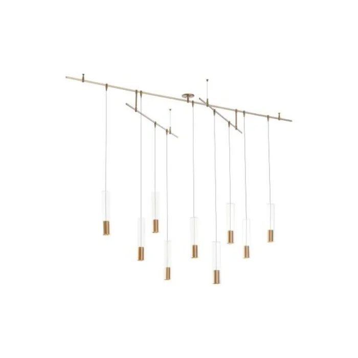 Captra Chandelier Chandeliers 9-Light LED 3000K Aged Brass by Sean Lavin700CPT9R-LED930R