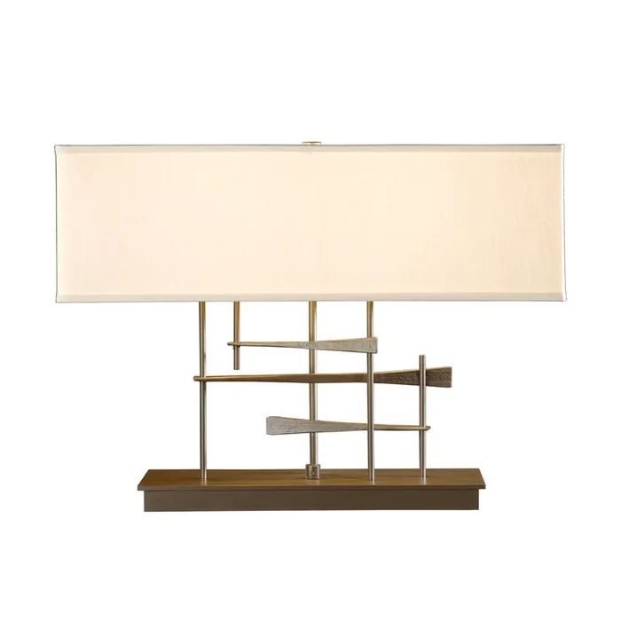 Cavaletti Table Lamp 2-Light Natural Anna Shade (SF) in Dark Smoke – Dimmer on Base277670-SKT-07-SF2010
