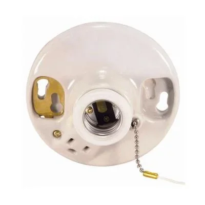 Ceiling Receptacle On-Off Pull Chain W/Grounded Convenience Outlet2476482