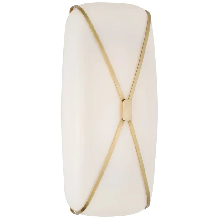 Champalimaud Fondant 18″ Linear Bath Sconce in Soft Brass with White Glass Wall Light W8.5″ x H18″CD 2006SB-WG