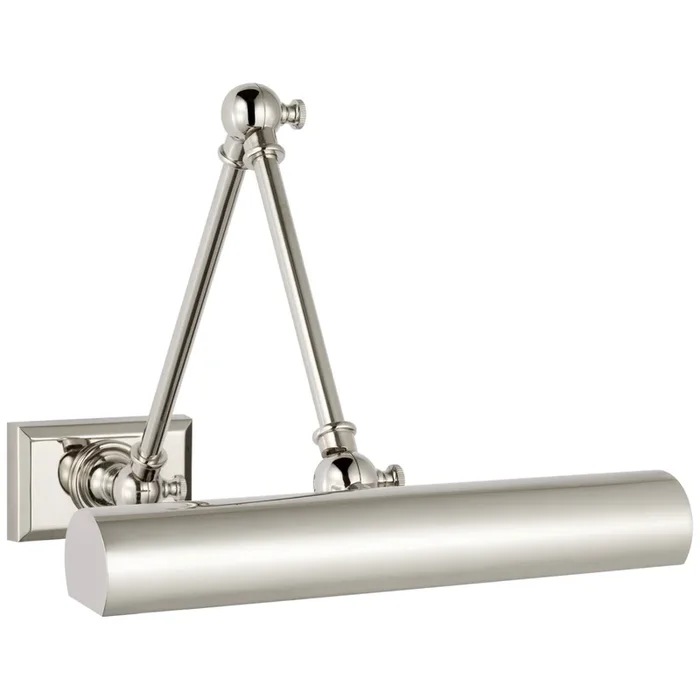 Chapman & Myers Cabinet Maker 12″ Double Library Light in Polished Nickel Wall Light W12″ x H5.75″ – 12.25″SL 2709PN