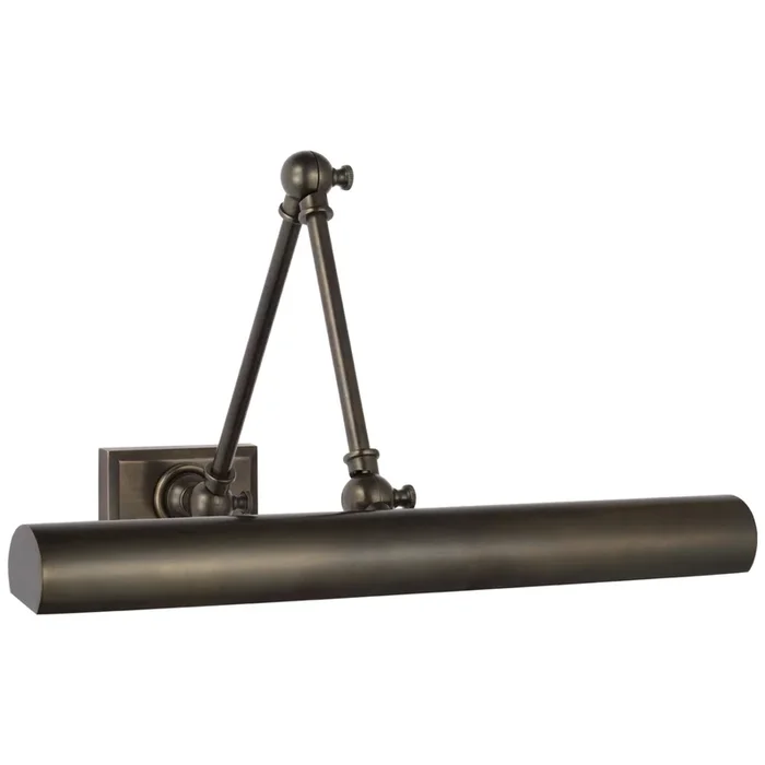 Chapman & Myers Cabinet Maker 18″ Double Library Light in Bronze Wall Light W18″ x H5.75″ – 12.25″SL 2710BZ