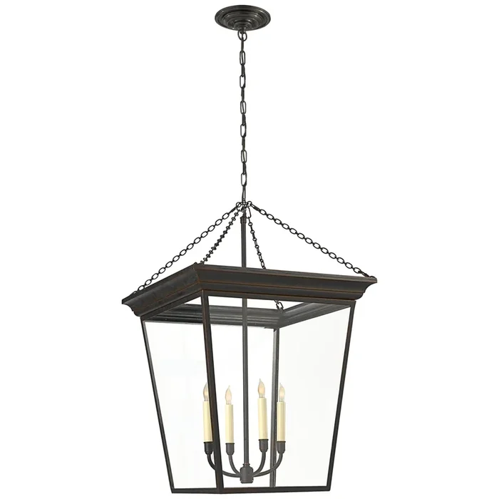 Chapman & Myers Cornice Large Lantern in Bronze Ceiling Light W20″ x H36″SL 5872BZ