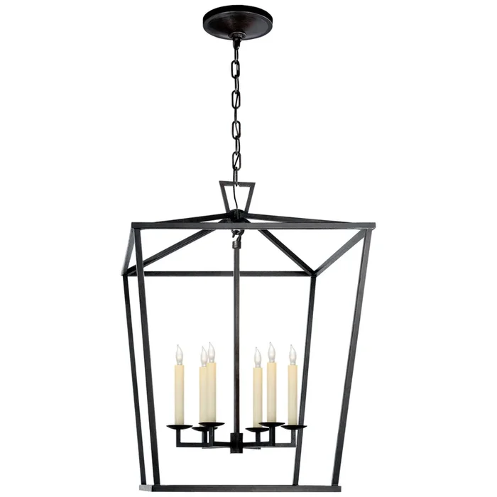 Chapman & Myers Darlana Large Lantern in Aged Iron Ceiling Light W24″ x H34″CHC 2176AI