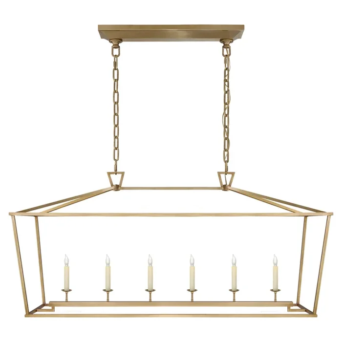 Chapman & Myers Darlana Large Linear Lantern in Antique- Burnished Brass Ceiling Light W54″ x H25.75″CHC 2166AB