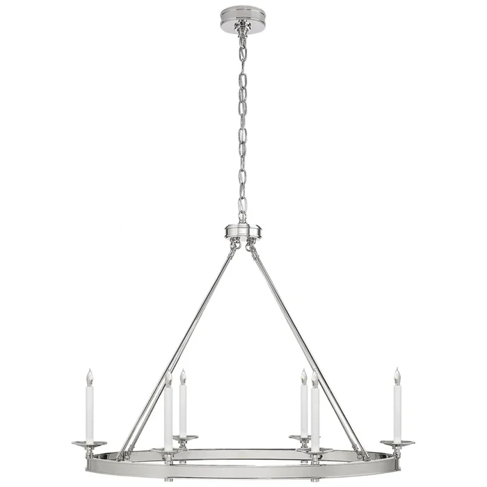 Chapman & Myers Launceton Large Oval Chandelier in Polished Nickel Ceiling Light W39″ x H28.25″CHC 1603PN