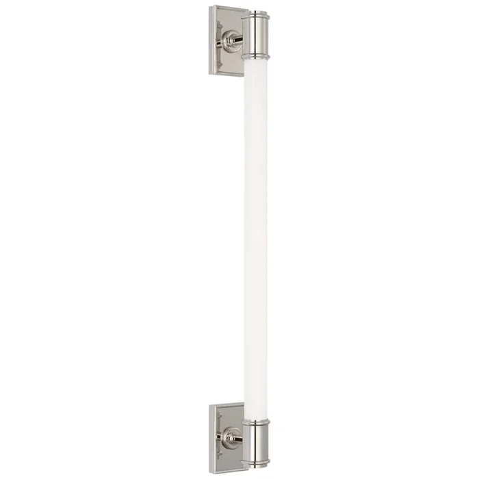 Chapman & Myers Owen 30″ Linear Bath Light in Polished Nickel with White Glass Wall Light W2.75″ x H30″CHD 2037PN-WG