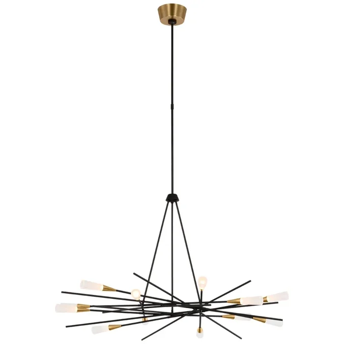 Chapman & Myers Stellar 40″ Radial Chandelier in Matte Black Ceiling Light W40″CHC 5607BLK