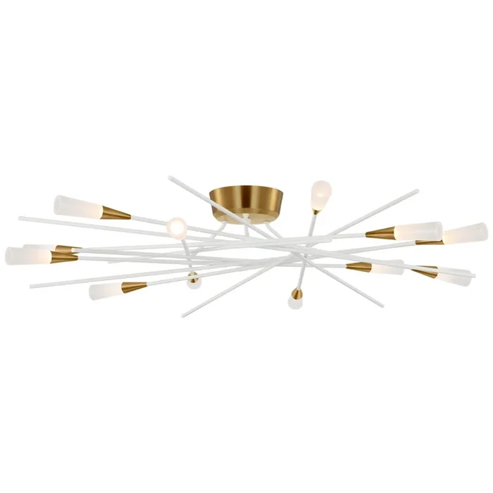 Chapman & Myers Stellar 40″ Radial Semi-Flush Mount in Matte White Ceiling Light W39″ x H7.75″CHC 4607WHT