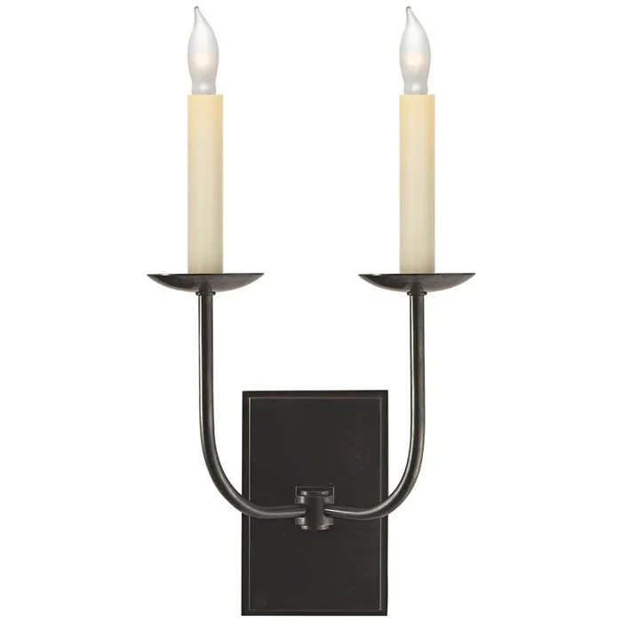 Chapman & Myers TT Double Sconce in Bronze Wall Light W10″ x H18″SL 2861BZ