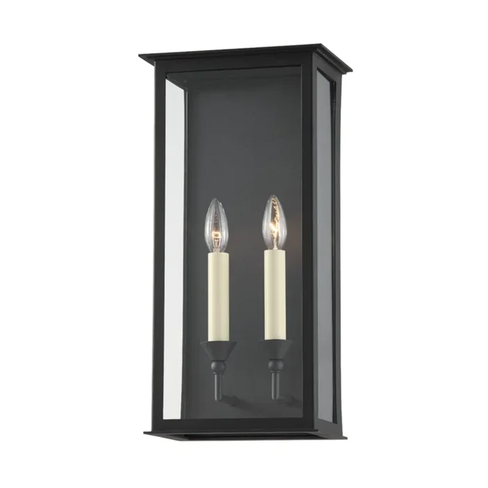 Chauncey Wall Sconce 2-Light Outdoor LED in Textured Black 9.5L x 9.5W x 19HB6992-TBK