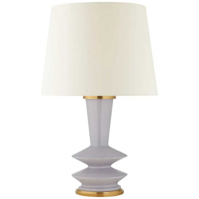 Christopher Spitzmiller Whittaker Medium Table Lamp in Lilac with Linen Shade W16″ x H30″CS 3646LLC-L