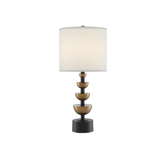 Currey & Company 6000-0509 Chastain Table Lamp in Antique Brass/Black