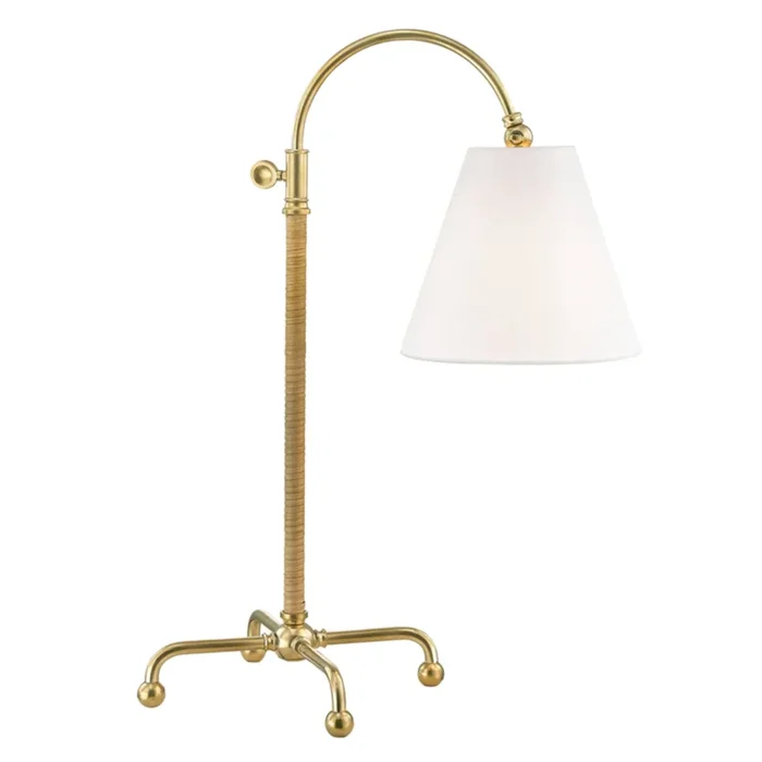 Curves No.1 1-Light Table Lamp in Aged Brass by Mark D. Sikes 18.5L x 18.5W x 30.5HMDSL502-AGB