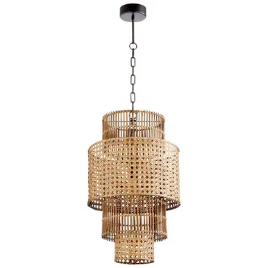 Cyan One Light Pendant in Rattan – 10272
