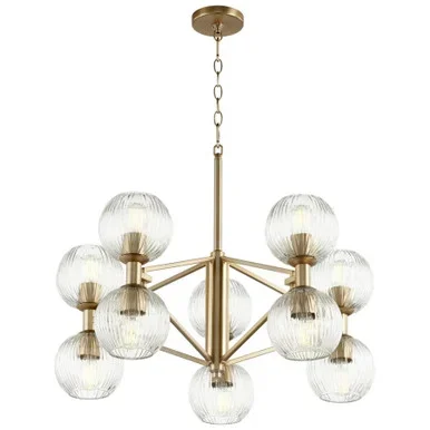 Cyan Ten Light Chandelier in Aged Brass – 10962