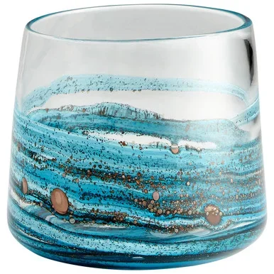 Cyan Vase in Blue//Gold Dust – 09984
