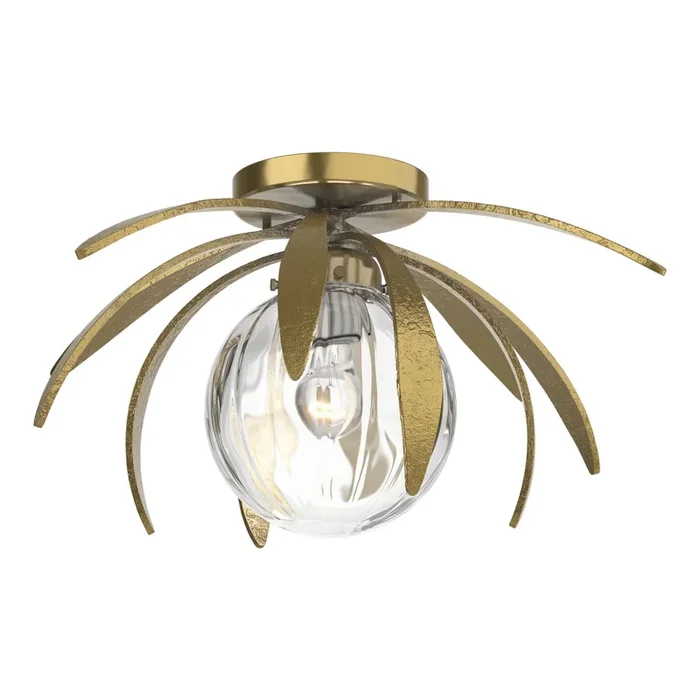 Dahlia Water Glass Semi-Flush 1-Light Water Glass (LL) in Modern Brass124350-SKT-86-LL0631