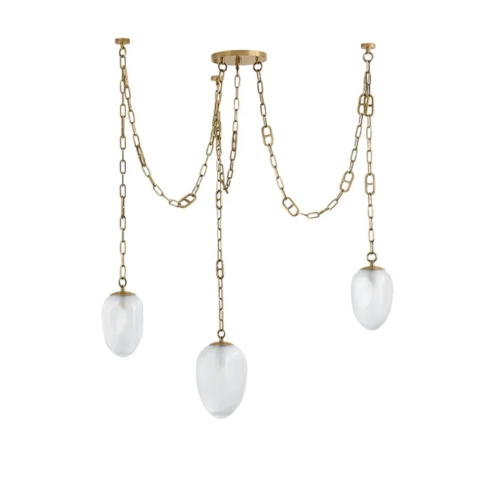 DAITH 3-Light Chandelier in Vintage Brass by NOZ NOZAWA 48L x 48W x 35.5H464-48-VB