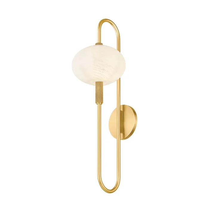 DELPHINE 1-Light Wall Sconce in Aged Brass 7L x 7W x 23.75HH896101-AGB
