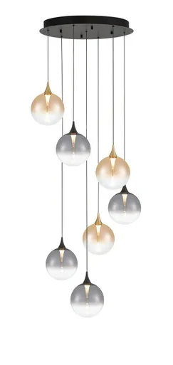 Eurofase Seven Light Chandelier in Gold-Black – 48930-042