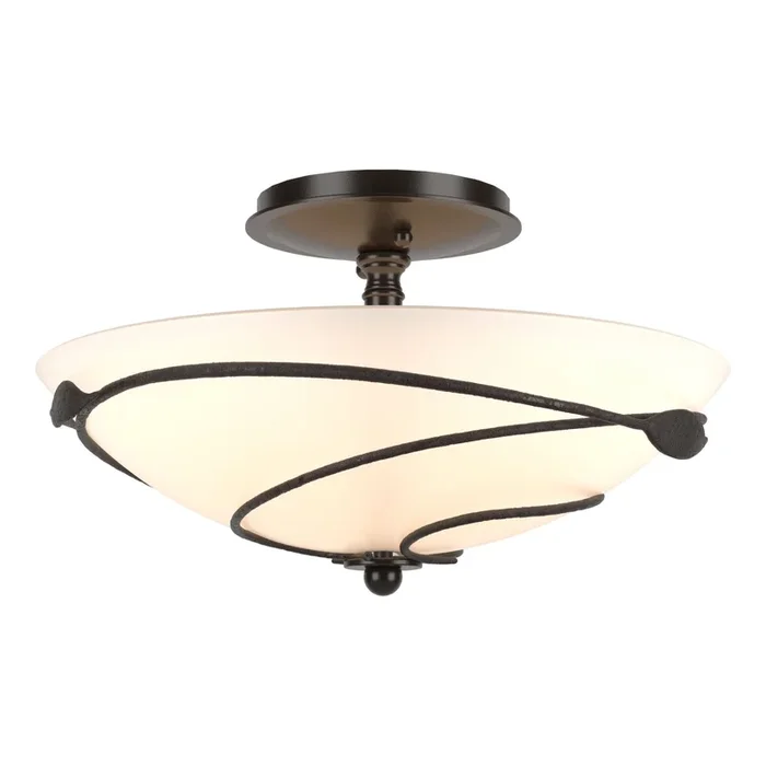 Forged Leaves Semi-Flush 2-Light Opal Glass (GG) in Oil Rubbed Bronze126712-SKT-14-GG0048
